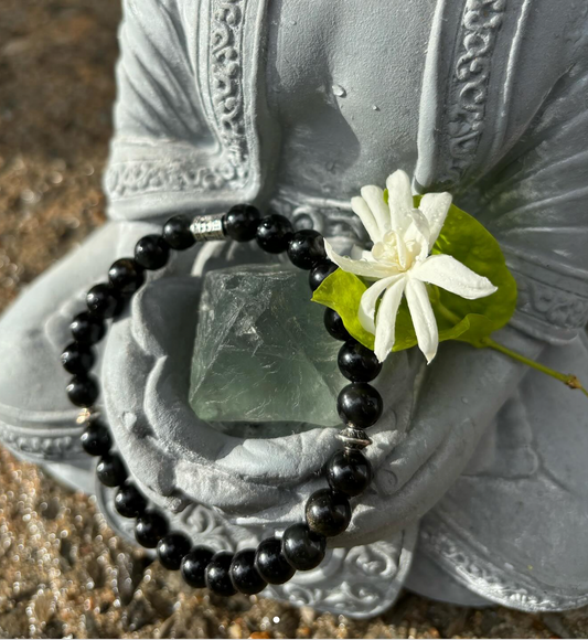 Obsidian beaded bracelet