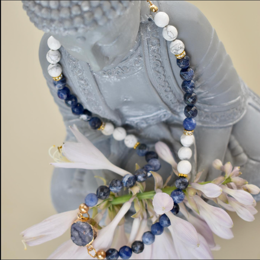 Howlite and Sodalite Stones Necklace